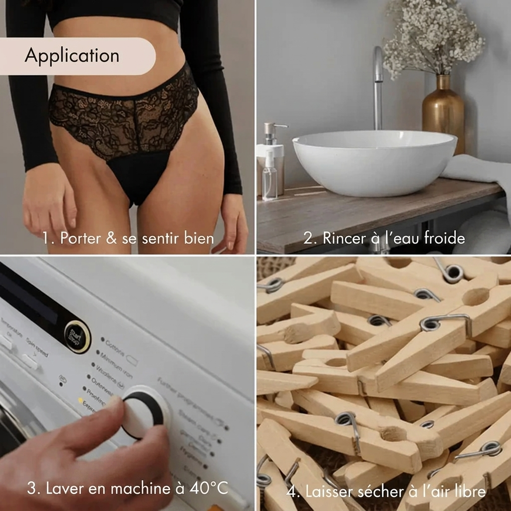 Moonea - Culotte menstruelle échancrée en dentelle