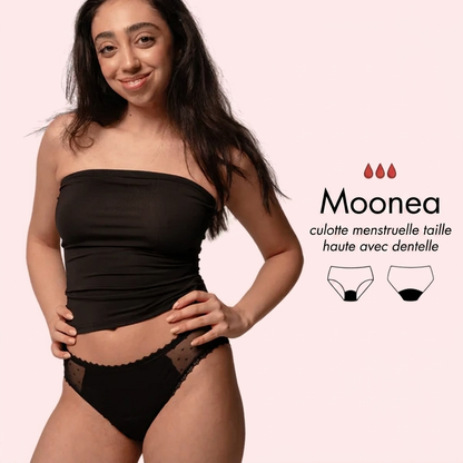 Moonea - Culotte menstruelle échancrée en dentelle