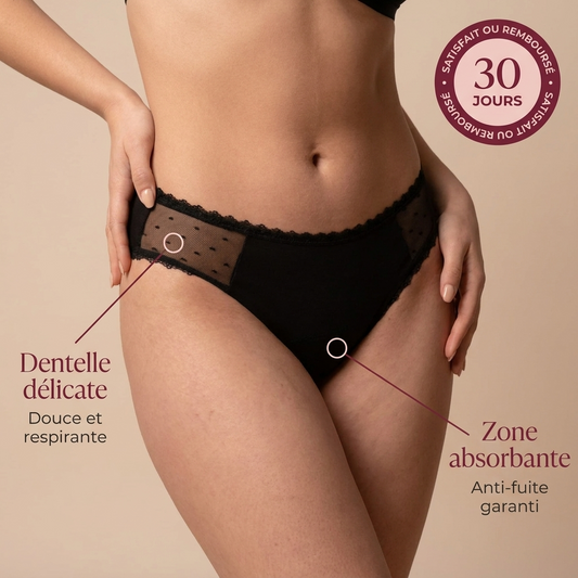 Moonea™ - Culotte menstruelle échancrée en dentelle