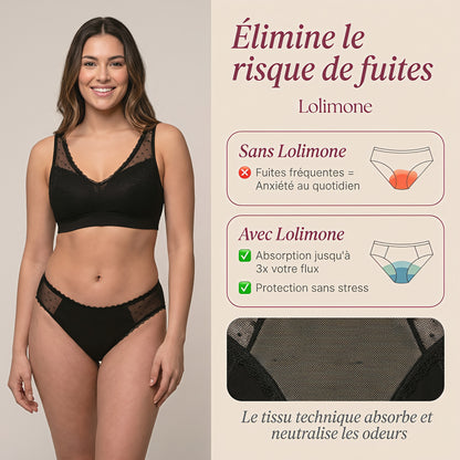 Moonea™ - Culotte menstruelle échancrée en dentelle